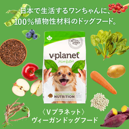 完全植物性のヴィーガンドッグフード｜Vプラネット 小型犬用 小粒 2kg