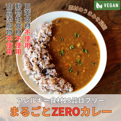 まるごとZEROカレー（2人前） 油・グルテン・五葷食材・砂糖含む甘味料すべて不使用！アレルゲン28品目不使用